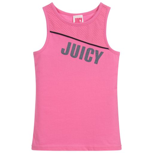 Juicy Couture-Girls Pink Cotton Vest Top | Childrensalon Outlet