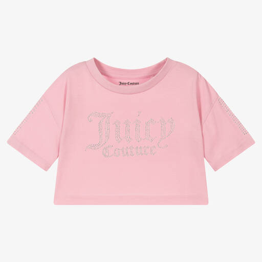 Juicy Couture-Girls Pink Diamanté T-Shirt | Childrensalon Outlet