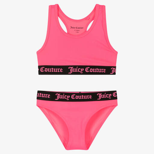 Juicy Couture-Girls Pink Logo Tankini | Childrensalon Outlet