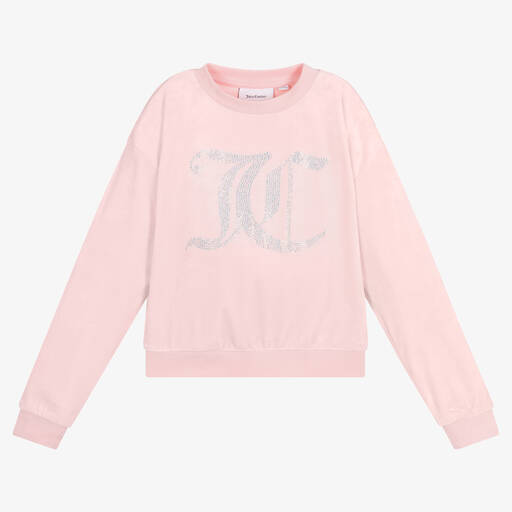 Juicy Couture-Sweat rose en velours fille | Childrensalon Outlet