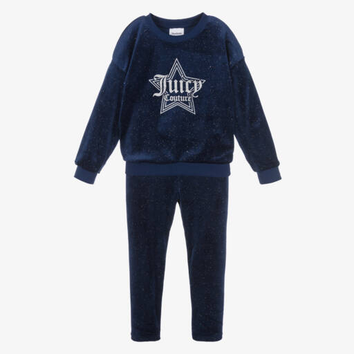 Juicy Couture-Girls Soft Blue Velour Ensemble | Childrensalon Outlet