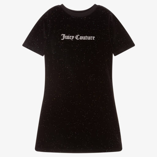 Juicy Couture-Girls Sparkle Velour Black Dress | Childrensalon Outlet