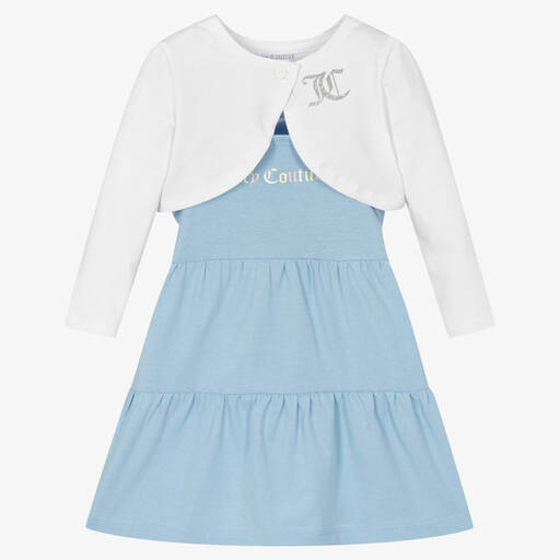Juicy Couture-Girls White & Blue Dress Set | Childrensalon Outlet