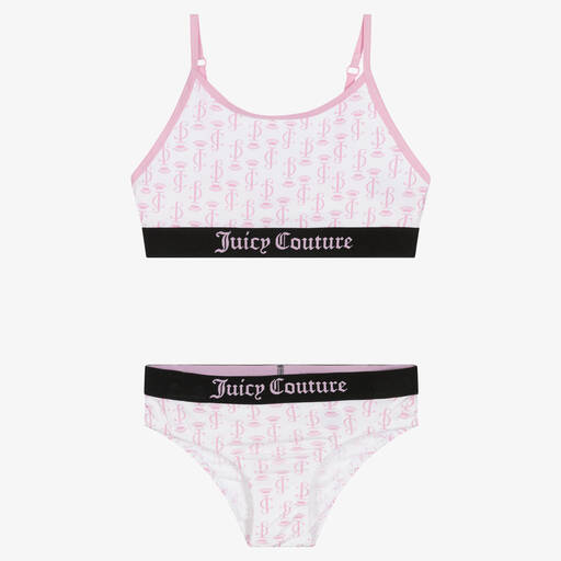 Juicy Couture-Girls White Bra Top & Knickers Set | Childrensalon Outlet