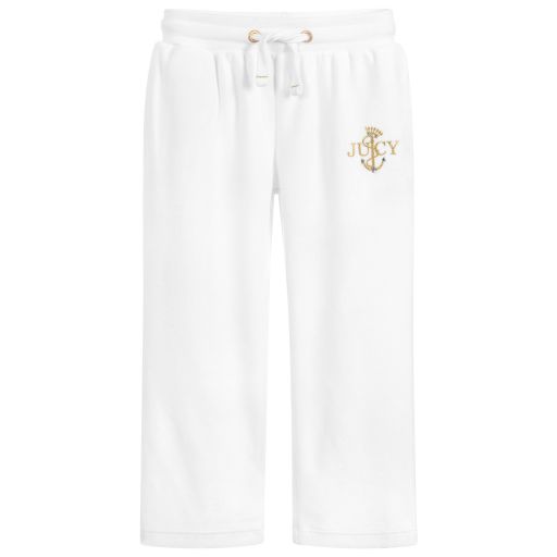 Juicy Couture-Girls White Velour Joggers | Childrensalon Outlet