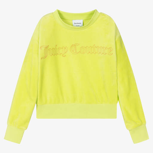 Juicy Couture-Green Velour Logo Sweatshirt | Childrensalon Outlet