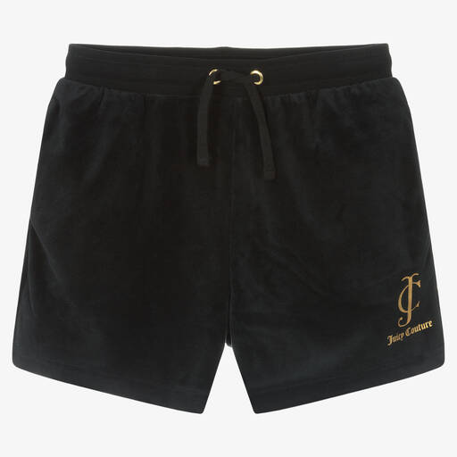 Juicy Couture-Teen Girls Black Velour Shorts | Childrensalon Outlet