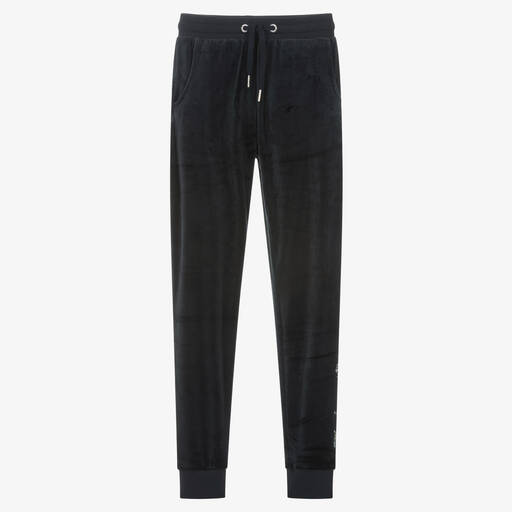 Juicy Couture-Teen Girls Blue Diamanté Velour Joggers | Childrensalon Outlet