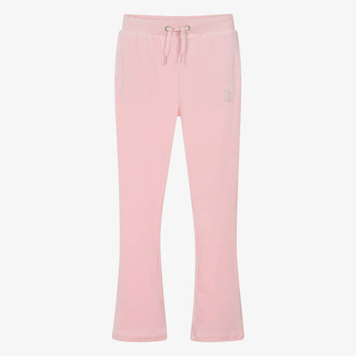 Juicy Couture-Teen Girls Pale Pink Flared Velour Joggers | Childrensalon Outlet