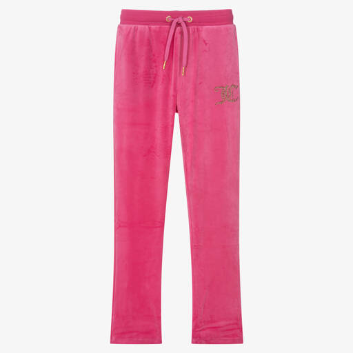 Juicy Couture-Teen Girls Pink Velour Flared Joggers | Childrensalon Outlet
