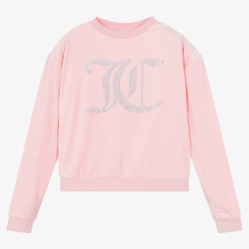Juicy Couture-Teen Girls Pink Velour Sweatshirt | Childrensalon Outlet