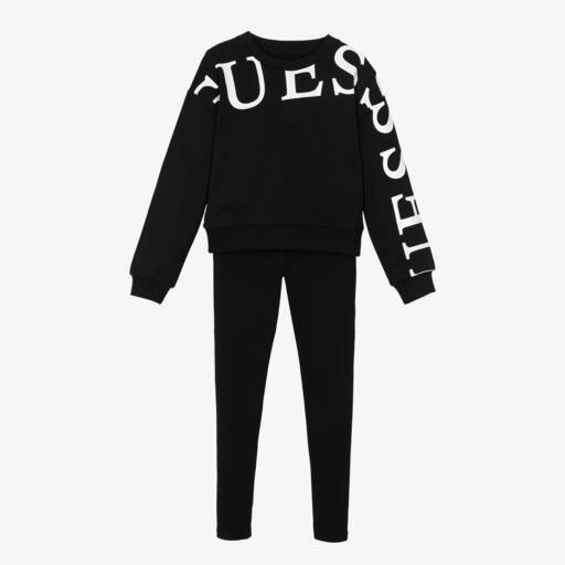 Guess-Junior Girls Black Cotton Leggings Set | Childrensalon Outlet