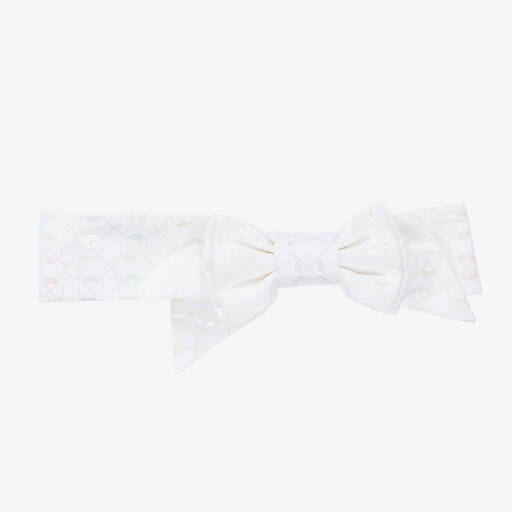 Junona-Baby Girls White Bow Headband | Childrensalon Outlet