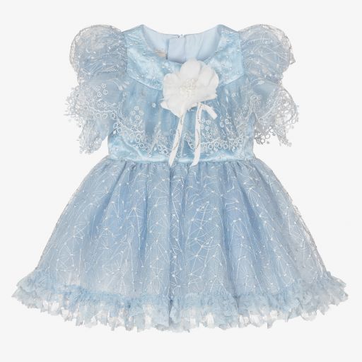 Junona-Blue Tulle & Lace Dress Set | Childrensalon Outlet