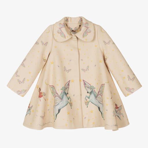 Junona-Girls Beige Unicorns Coat | Childrensalon Outlet