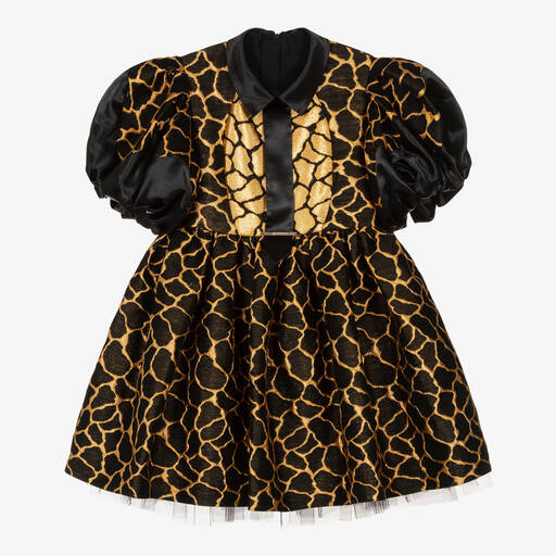 Junona-Jacquard-Kleid in Schwarz und Gold | Childrensalon Outlet