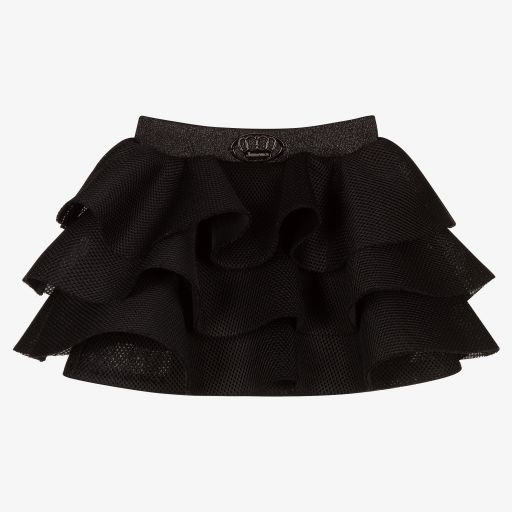 Junona-Girls Black Mesh Ruffle Skirt | Childrensalon Outlet