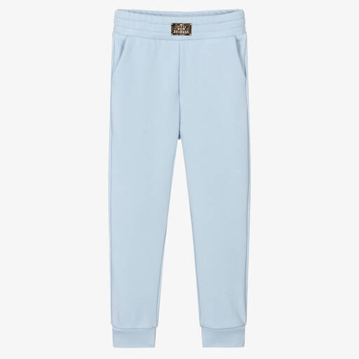 Junona-Girls Blue Cotton Joggers | Childrensalon Outlet