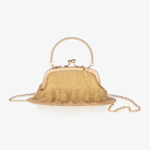 Junona-Girls Gold Diamante Handbag | Childrensalon Outlet