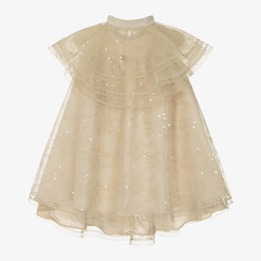 Junona-Girls Ivory Embroidered Tulle Dress | Childrensalon Outlet