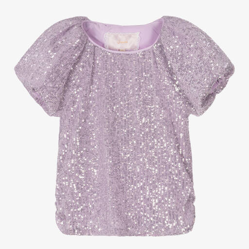 Junona-Girls Lilac Purple Sequin Blouse | Childrensalon Outlet