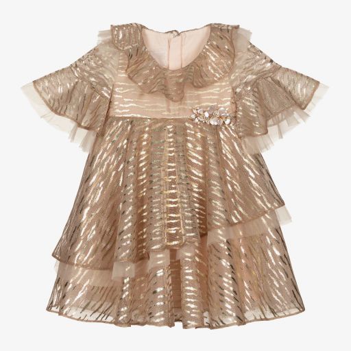 Junona-Розовое шифоновое платье для девочек | Childrensalon Outlet