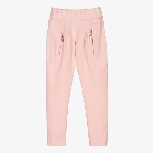 Junona-Girls Pink Cotton Trousers | Childrensalon Outlet