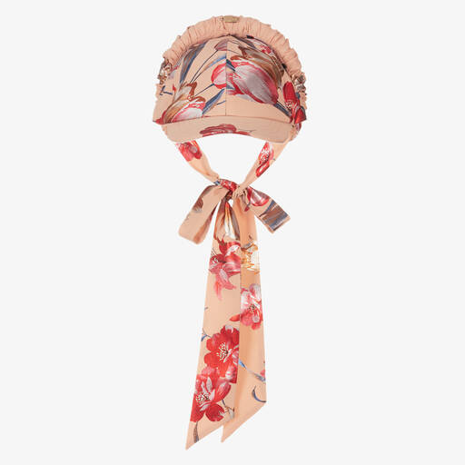 Junona-Girls Pink Floral Half-Cap Hairband | Childrensalon Outlet