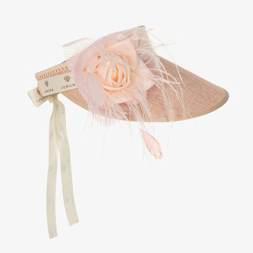 Junona-Girls Pink Flower Visor Hat | Childrensalon Outlet