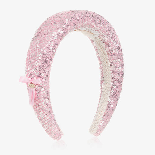 Junona-Girls Pink Sequin Hairband | Childrensalon Outlet