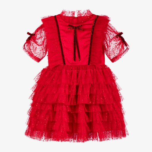 Junona-Girls Scarlet Tulle Gown | Childrensalon Outlet