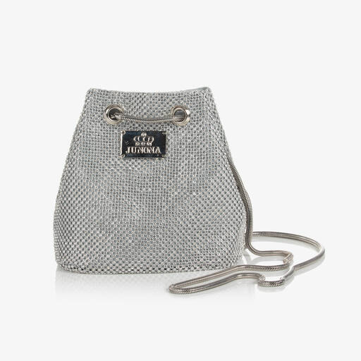Junona-Girls Silver Diamanté Bag (21cm) | Childrensalon Outlet