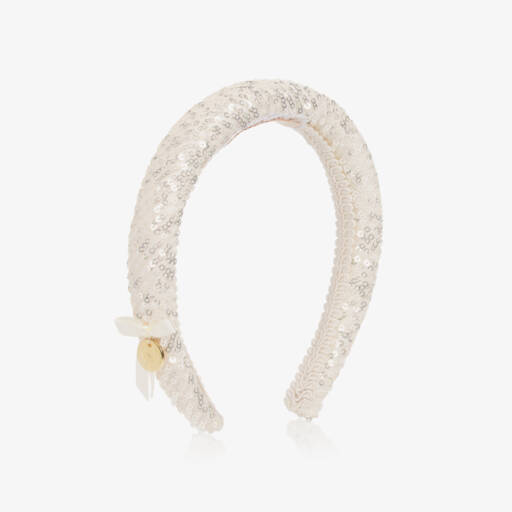 Junona-Girls Sparkling Ivory Headband | Childrensalon Outlet