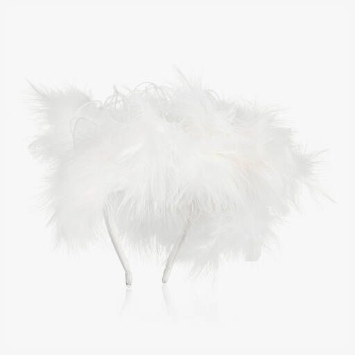 Junona-Girls White Feather Hairband | Childrensalon Outlet