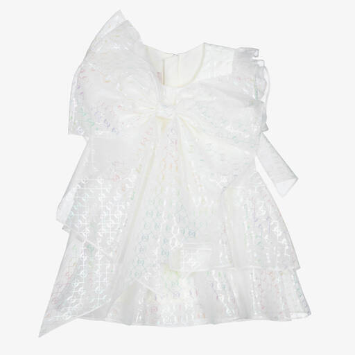 Junona-Girls White Holographic Dress | Childrensalon Outlet