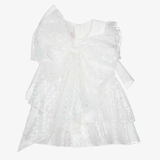 Junona-Robe blanche holographique fille | Childrensalon Outlet