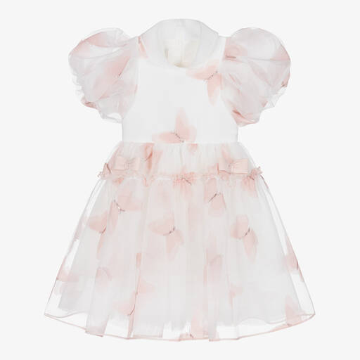 Junona-Белое платье с розовыми бабочками | Childrensalon Outlet