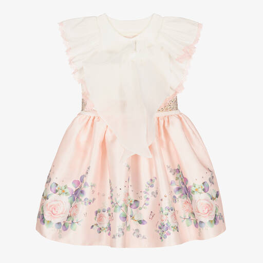 Junona-Girls White & Pink Floral Dress | Childrensalon Outlet