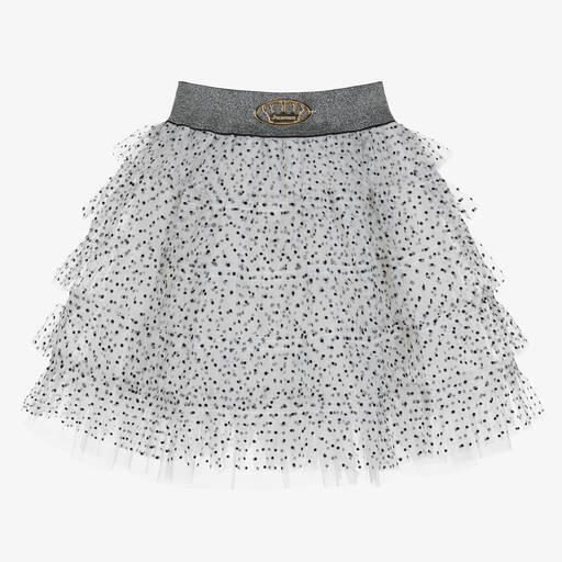 Junona-Girls White Polka Dot Tulle Skirt | Childrensalon Outlet