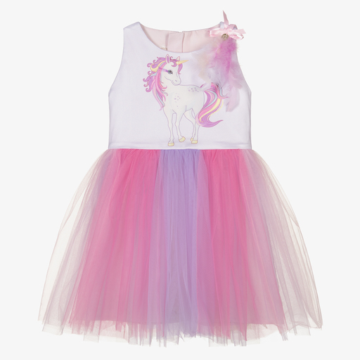 Junona-Lilac & Pink Tulle Dress | Childrensalon Outlet