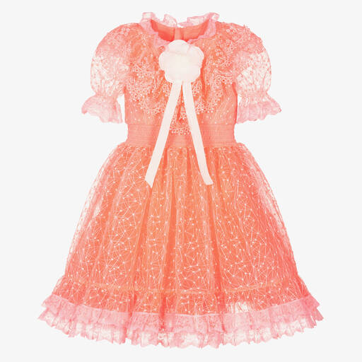 Junona-Neon Pink Tulle & Lace Dress | Childrensalon Outlet