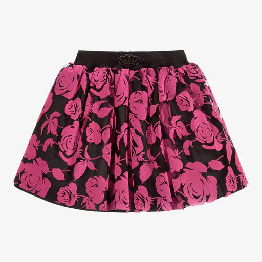 Junona-Pink & Black Floral Skirt | Childrensalon Outlet