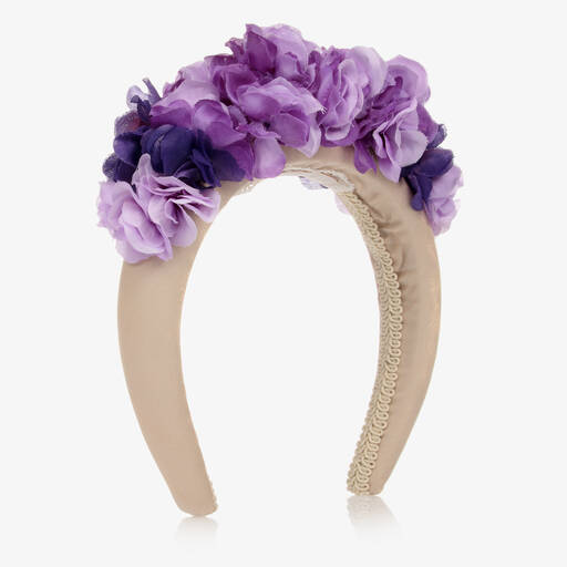 Junona-Serre-tête violet à fleurs | Childrensalon Outlet