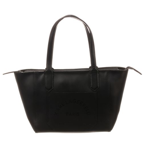 KARL LAGERFELD KIDS-Black Leather Tote Bag (39cm) | Childrensalon Outlet