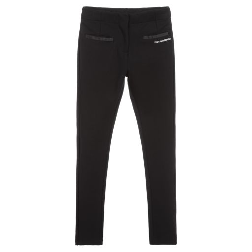 KARL LAGERFELD KIDS-Black Milano Jersey Jeggings | Childrensalon Outlet