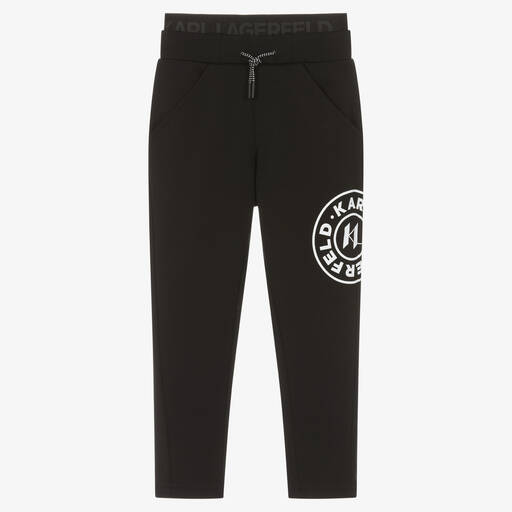 KARL LAGERFELD KIDS-Pantalon de jogging noir en coton | Childrensalon Outlet