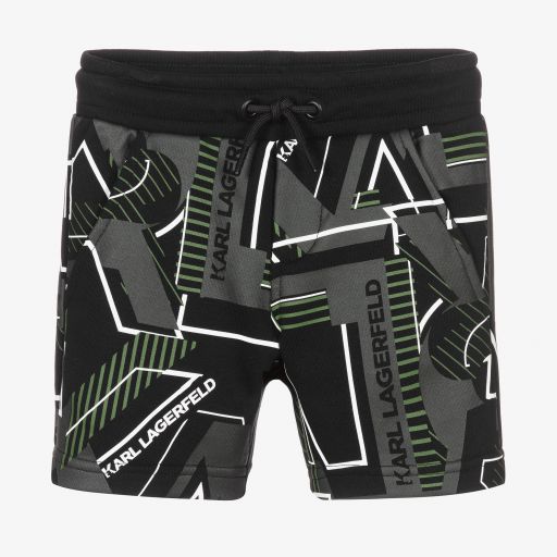 KARL LAGERFELD KIDS-Boys Black & Grey Shorts | Childrensalon Outlet