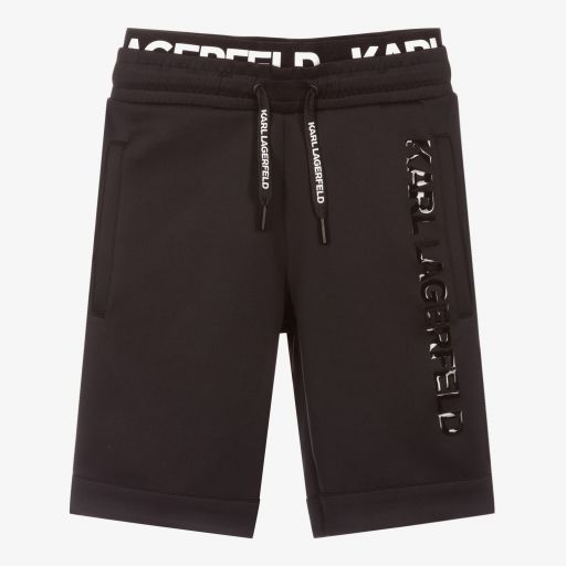 KARL LAGERFELD KIDS-Черные шорты из джерси для мальчиков | Childrensalon Outlet