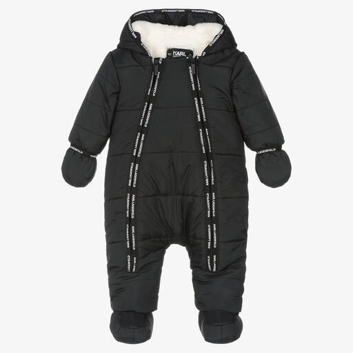 KARL LAGERFELD KIDS-Schwarzer Schneeanzug für Jungen | Childrensalon Outlet