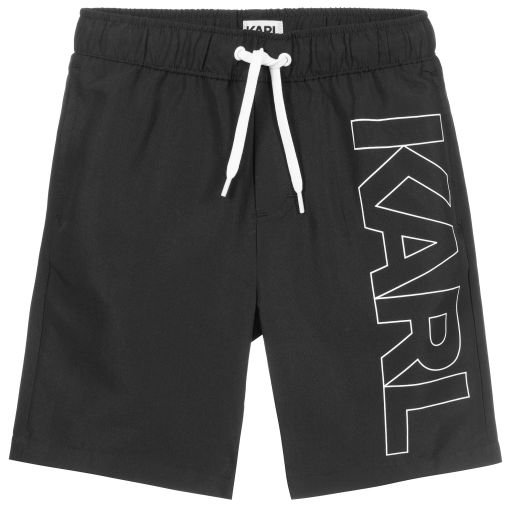 KARL LAGERFELD KIDS-Boys Black Swim Shorts | Childrensalon Outlet